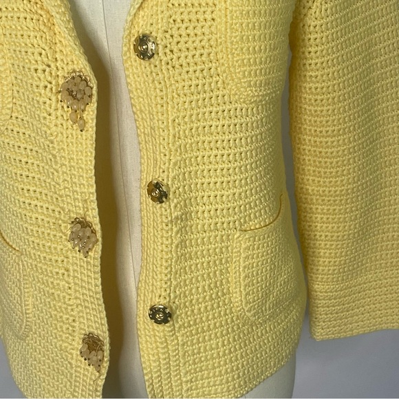 Cynthia Steffe crochet cotton 3/4 sleeve cardigan women’s Size S grandmacore - Picture 13 of 15